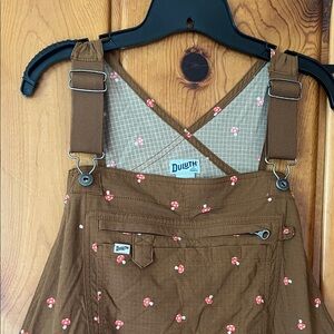 Duluth Brown Overalls with Mushroom Print.3X X 31 women’s